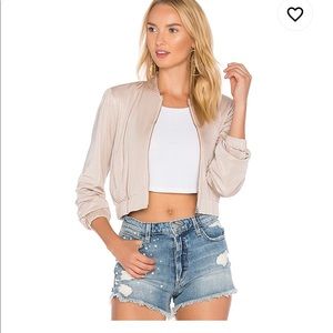 BLUSH SHIMMERY BOMBER JACKET